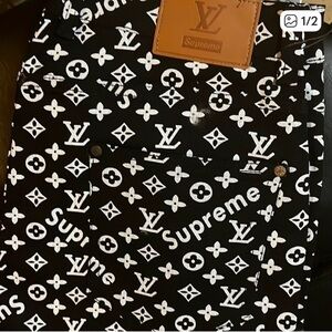 Louis Vuitton x Supreme Monogram Black and White Pants